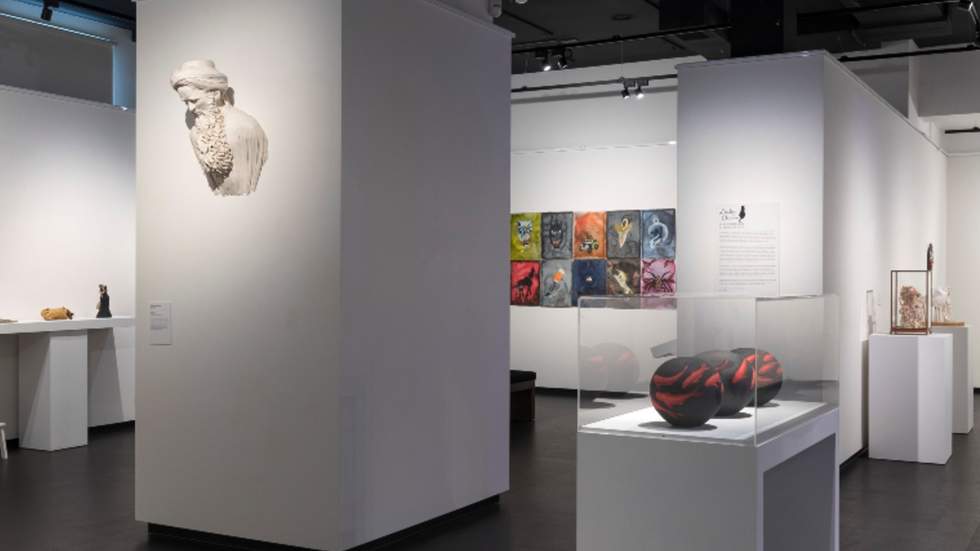 Installation view of an art exhibition
