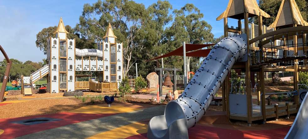 Thomas Street playground slide and castle climbing equipment