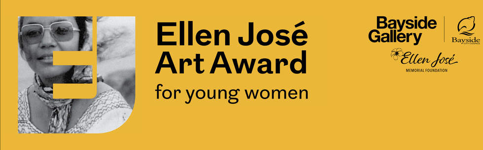 Ellen José Art Award for young women logo on yellow background