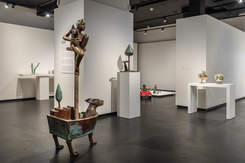 Installation of Anne Ross: Which Way Exhibition featuring various bronze sculptures