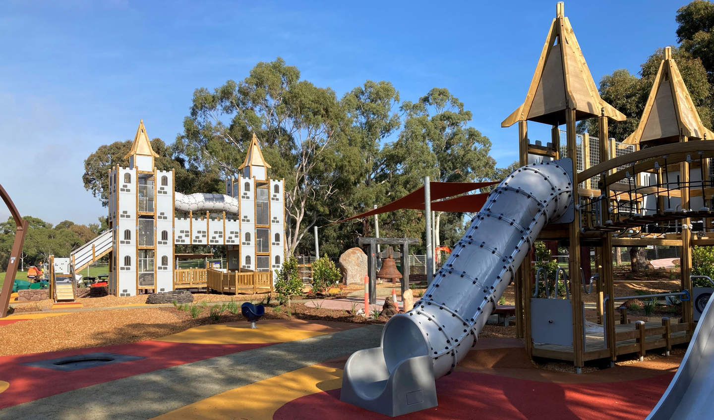 Slides at the Thomas Street playground