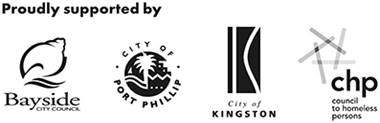 Supporter Logos including three local LGAs and Council to Homeless Persons
