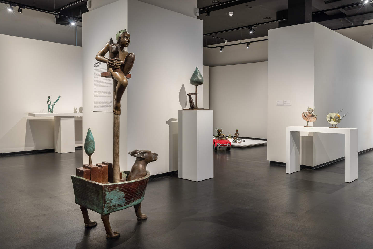 Installation of Anne Ross: Which Way Exhibition featuring various bronze sculptures