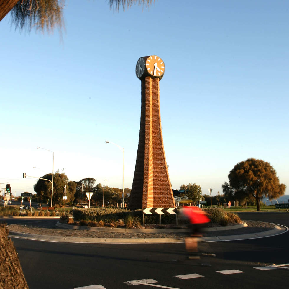 Black Rock Clock Tower with blue sky in backgroun