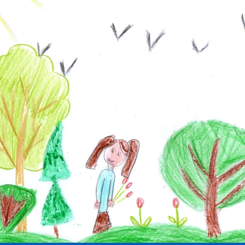 Childs drawing of a park,